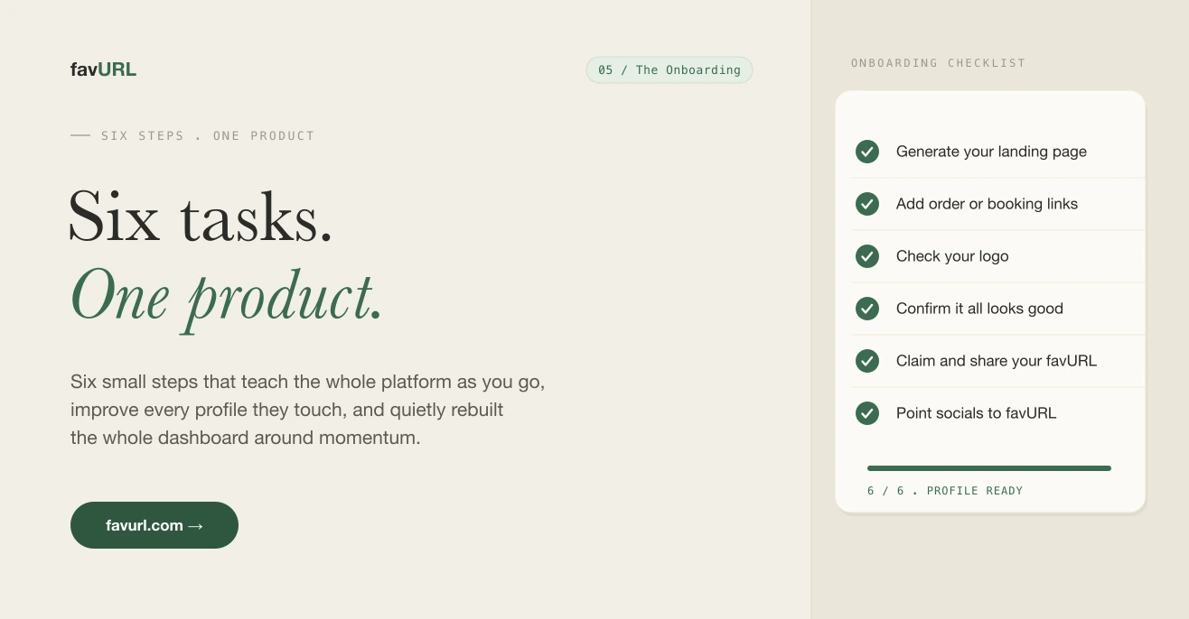 Six Onboarding Tasks That Changed favURL